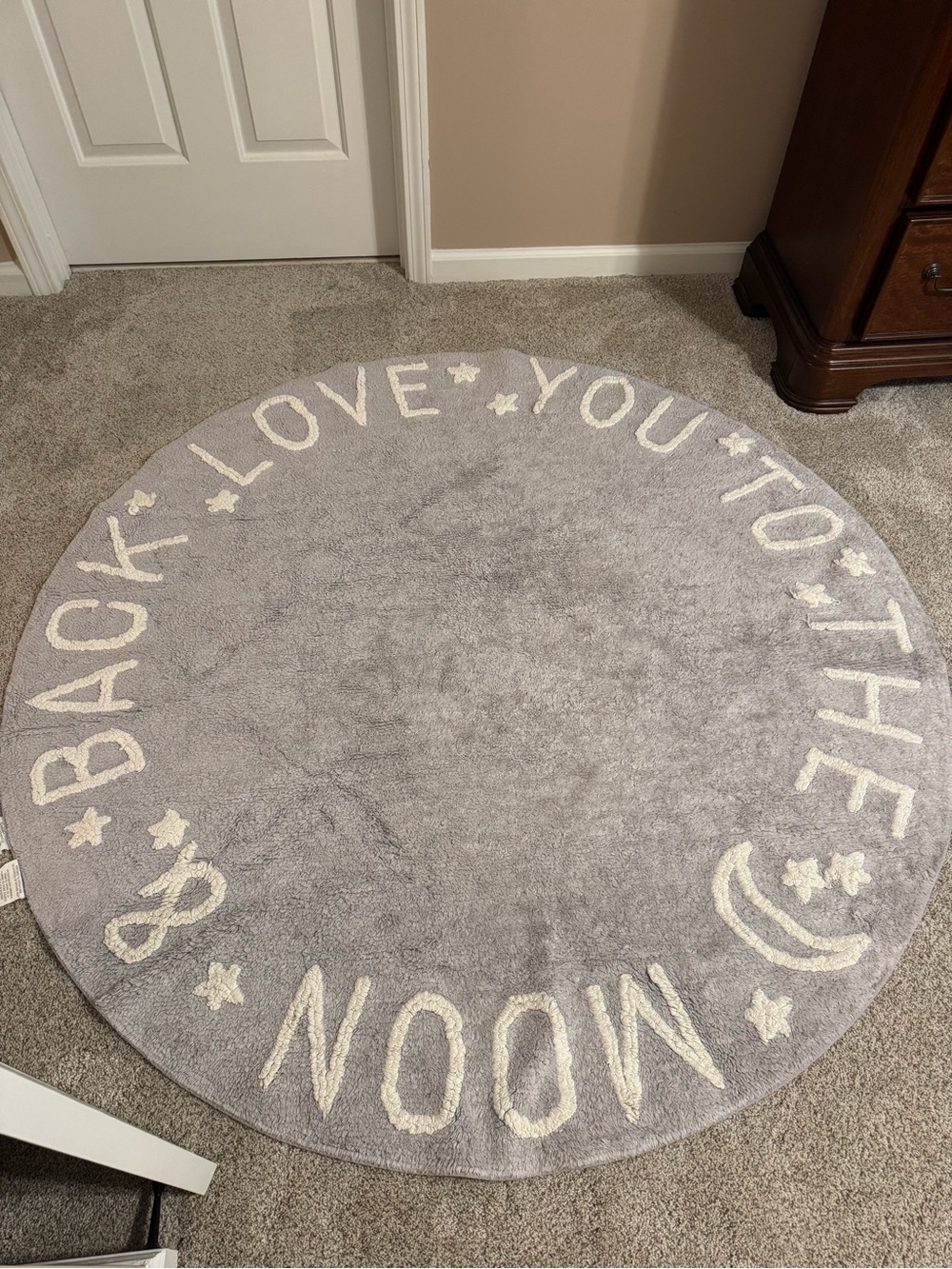 Pottery Barn Sweet Moon Sentiments Washable Rug